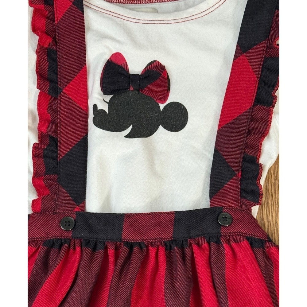Disney Pippa & Julie Minnie Mouse  2 Piece Flannel Jumper‎ With Matching Top 4T - Picture 3 of 7